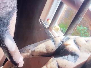 Jackson in door Cum threesome