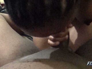 Exploding a Huge Nut in Her Mouth