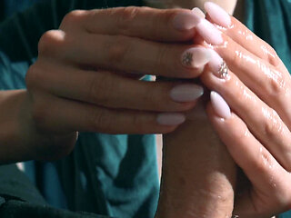 Relaxing Cock Massage After Long Day at Work for My Husband