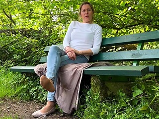 Super sexy blonde Rose goes solo outdoors