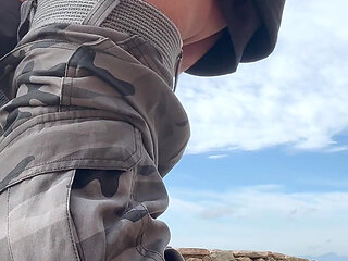 Accidental Blowjob Outdoors - I Cum Fast in His Mouth, They Almost See Us, Risky Homemade Sex