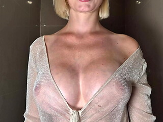 Touch my wet naked body and jerk off on me. Dry vs Wet Clothes Try-On