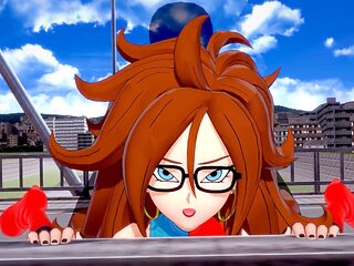 3D DBZ hentai featuring Android 21 in uncensored action