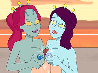 Rick and Morty - a Way Back Home - Sex Scene Only - Part 45 Unity Double Boobjob! by Loveskysanx