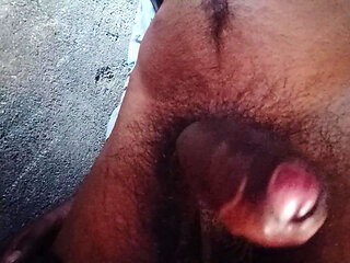 Full Black Cock Hand Job in Bathroom Cleaning Voice