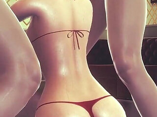 Helen Parr The Incredibles Takes Two Cocks - Double Blowjob & Rough Group Sex with Facial Cum in 3D Animation