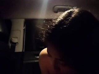 Hot Amateur Asian blowjob in my car