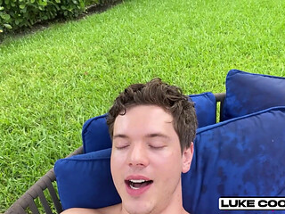 Hard Outdoor Fuck by the Pool with Stepsis Bailey Base