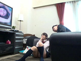Asian Schoolgirl In Uniform Wet Her Pants Watching Porn At My House - Homemade Teen Cheating