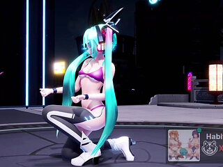 mmd r18  Miku NEON Ninja cnderella sex dance ahegao milf want to fuck hard dildo group boss 3d hentai