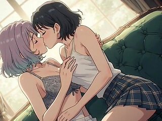 AI Generated Cartoon content, Uncensored video of 18 Year old Anime Girl, Kissing Orgasm of Mature Women