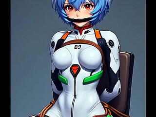 Rei tied to chair and viewed from multiple angkes