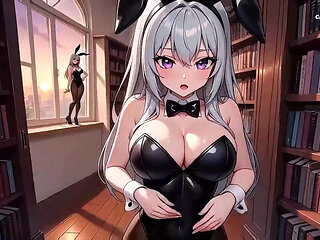Bunny Girl Hard Anal Double Penetration in the Library ( AI Generated )