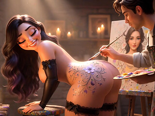 Obedient Curvy Muse Private Art Session (ai Generated)