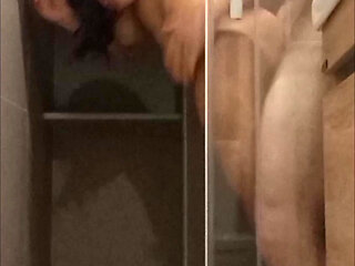 19 year old college girl gets in the shower by Cannon Full and gives her multiple orgasms!t