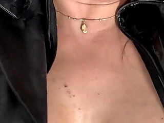 Smoking JOI in Glossy Pvc, Leather Coat, Hands Free Smoke and Vibrating Toy Tease