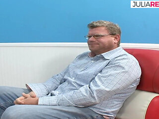 Skinny bitch gags on a monster cock  gets fucked to a mouth cumshot