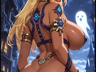 Cute Cyberpunk blonde bounce her ass (Ai animation)