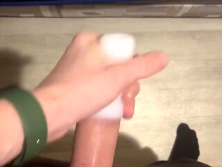 Excited Twink Playing with a New Toy, Pleasure and Cum!