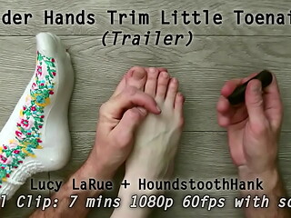Older Hands Trim Little Toenails