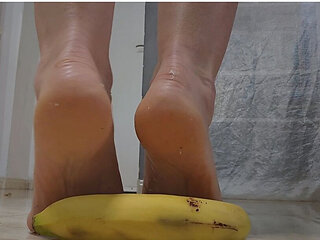 Stomping 20 Bananas with Bareheels Challenge