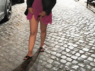 Teacher Fingered in Public Paris Night - Risky Outdoor Squirting Orgasm Caught on Camera