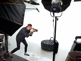 Cock-Hungry Model Gets Filled With Cum During Photoshoot