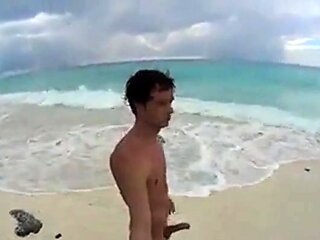 Big-Cock Men Jerk Off at a Cuba Beach