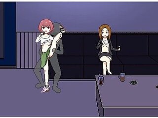  A Clothing Saleswoman Enjoys Gymnastic Sex Stretching And Group Sex In A Karaoke Bar With Car Toon