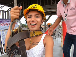 Zipline fun and hot sex at home after