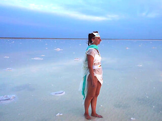 Light Brown and Light Blue Sunset