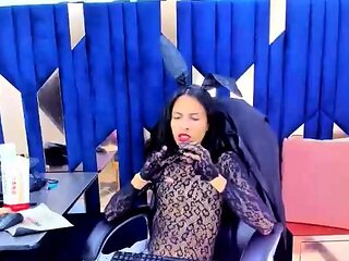 Busty tranny solo masturbating