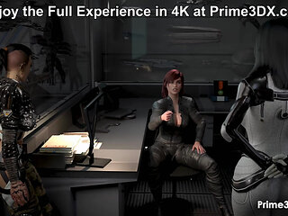 Excuse me, Officer! Sci-Fi Futa Threesome at Prime3DX