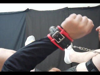 POV with Handcuffs and Restraints and My Thick White Cock