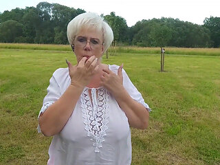 Hot Granny Piss Outdoors