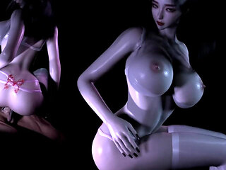 3D Huge Boobs Asian Whore Shaking Her Big Ass
