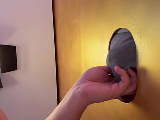 He moans... then Daddy's huge load shoots through the gloryhole