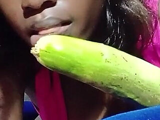 Alexa's Big Veggie Blowjob Toy - a Big Mouthful of Green