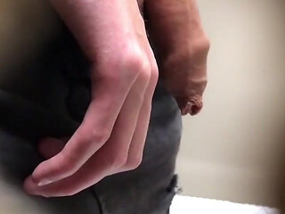 He peeked and jerked me off in a toilet hole in extreme ! Sissy 's whore