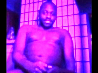 Purple lights while naked 7