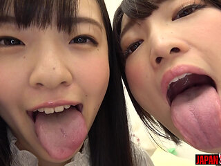 Slow, Wet Tongue Kisses That String with Spit - Yukari Miyazawa & Ameri Hoshi's First Time Spirals From Innocent Curiosity