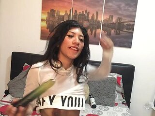 Brunette masturbates with two big dildos by TatiMartin: Amateur, Masturbation  Latina Porn