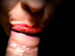 Close-up POV Blowjob with a Sexy Teen Brunette Babe