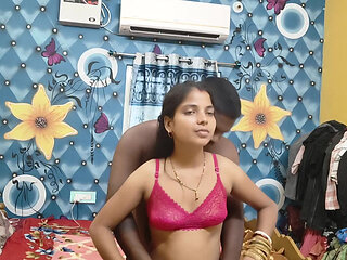 Indian hot couple newly married first night Fucking in hindi sex video
