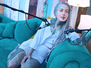 I talk about K - Kindness - ASMR podcast SFW talking goth skinny girl dreadlocks tattoo model inked girl