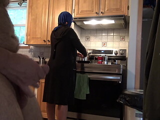 OH MY GOD!!! I almost got caught flashing my big dick in front of my Pakistani stepmother
