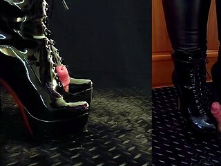 Hardcore toying close up