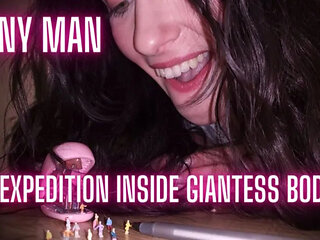 Tiny Man Expedition Inside Giantess Body