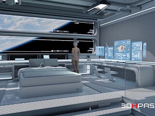Nexus-3 Orbit Station Meta Gives Sloppy Blowjob, Deepthroat & Hard Doggystyle Assfuck Until Cum on Tits