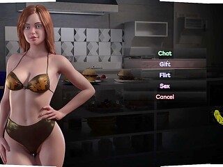 Adult game, big tits, maid
